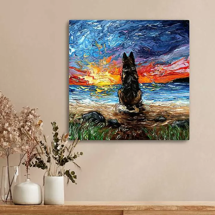 Online German Shepherd Beach Days Canvas Art Print Canvas Art