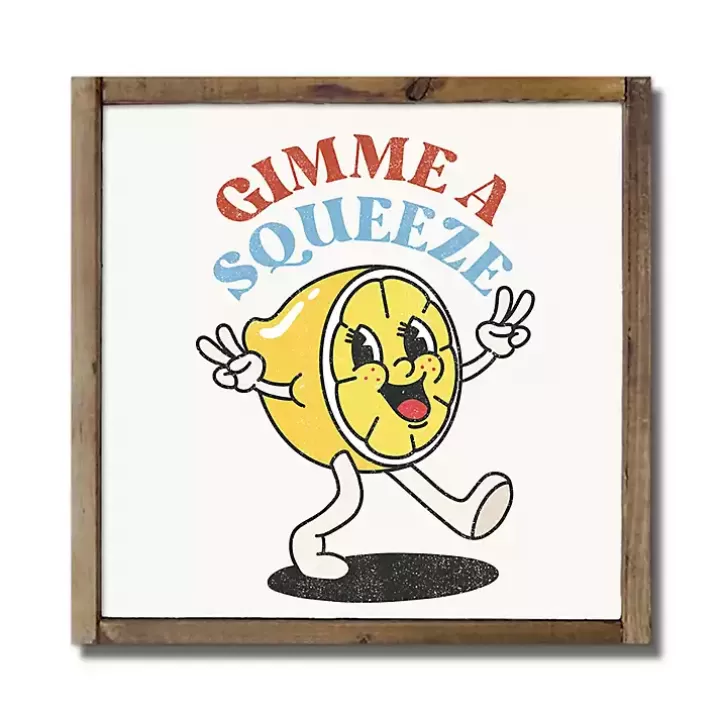 Sale Gimme a Squeeze Lemon Framed Wall Plaque Wall Quotes & Signs