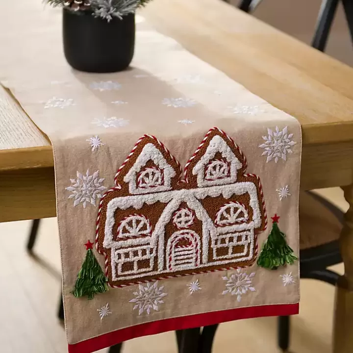 Online Gingerbread House Christmas Table Runner, 108 in. Table Linens