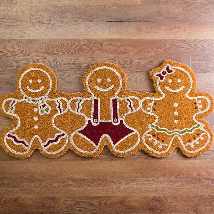 Store Gingerbread Trio Shaped Doormat Doormats