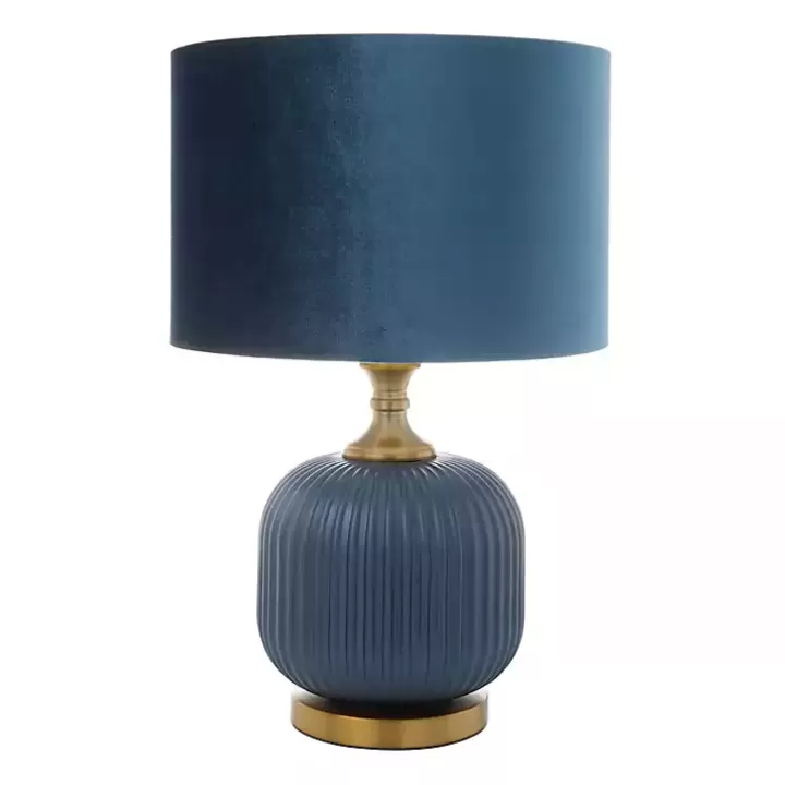 Sale Glass Base Round Velvet Shade Table Lamp Table Lamps