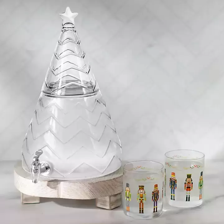 Best Glass Christmas Tree Drink Dispenser Serving & Entertaining