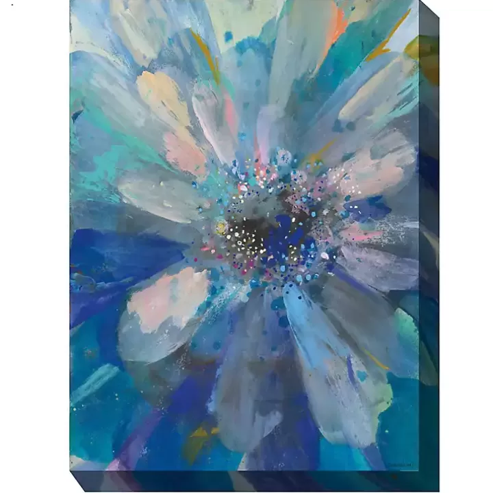 Outlet Glittery Flower Outdoor Canvas Art Print Outdoor Wall Decor