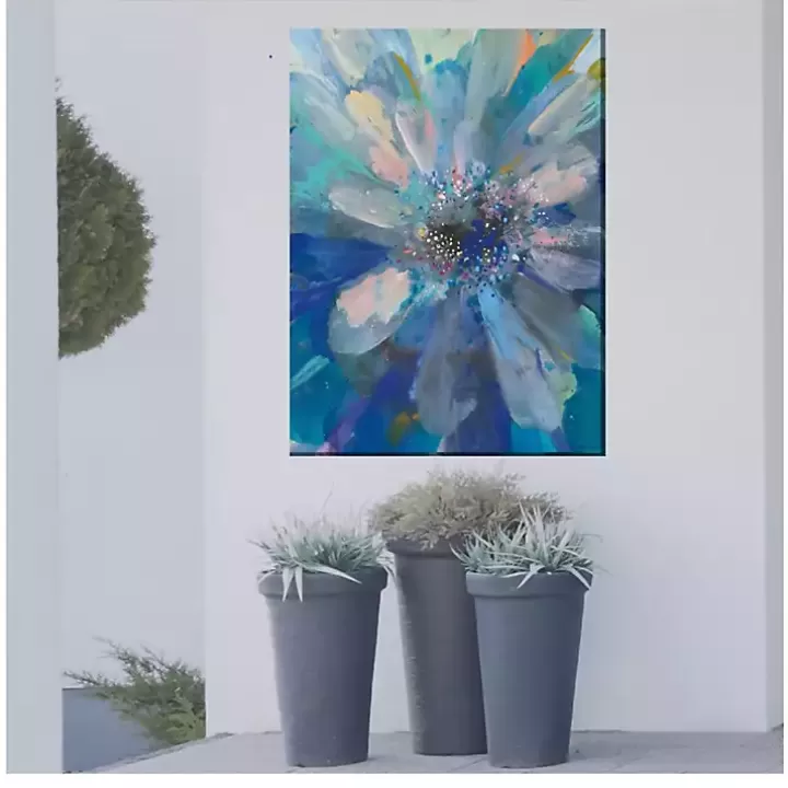 Outlet Glittery Flower Outdoor Canvas Art Print Outdoor Wall Decor