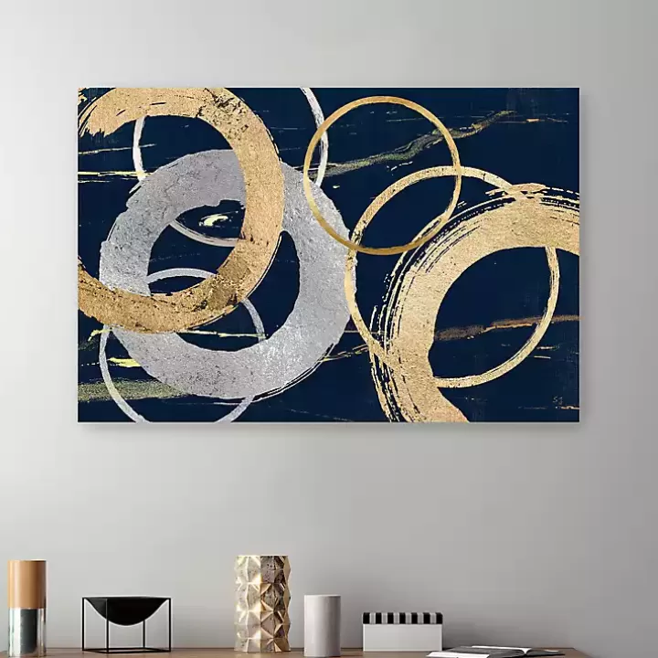 Outlet Gold and Silver Rings Canvas Art Print, 48x32 in. Canvas Art