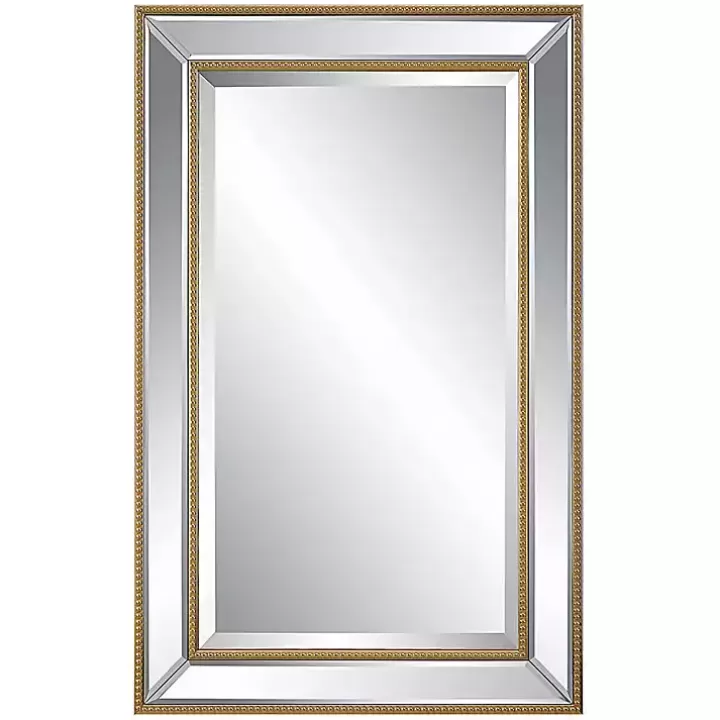 Shop Beaded Double Frame Beveled Wall Mirror Decorative Mirrors