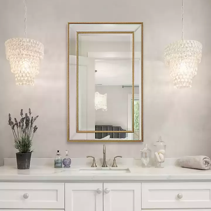 Shop Beaded Double Frame Beveled Wall Mirror Decorative Mirrors