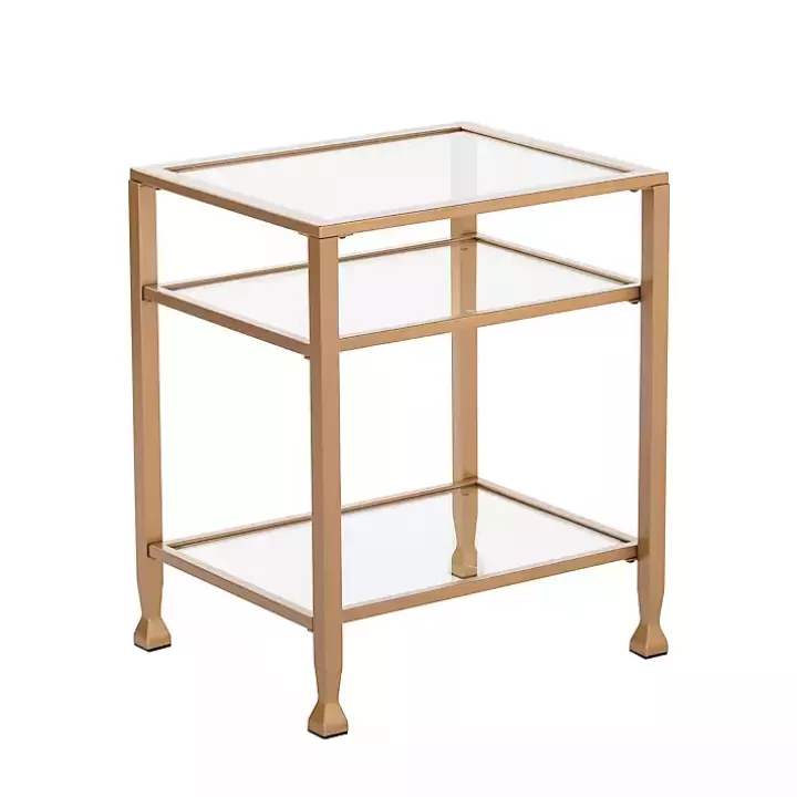 Shop Metal and Tempered Glass Side Table Accent & End Tables