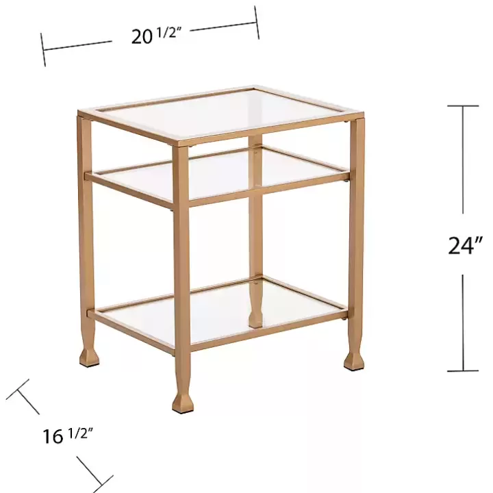 Shop Metal and Tempered Glass Side Table Accent & End Tables