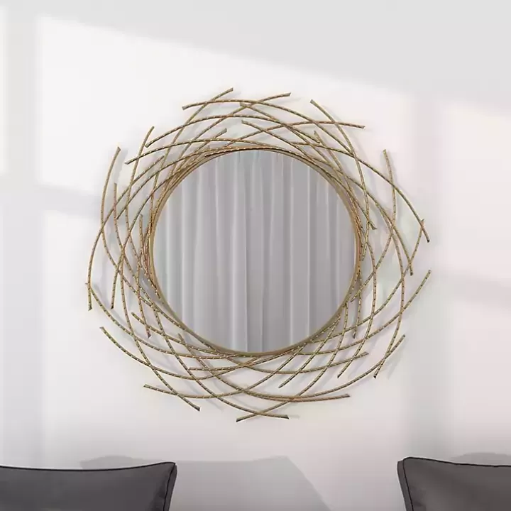 Outlet Gold Metal Glam Layered Mirror Decorative Mirrors