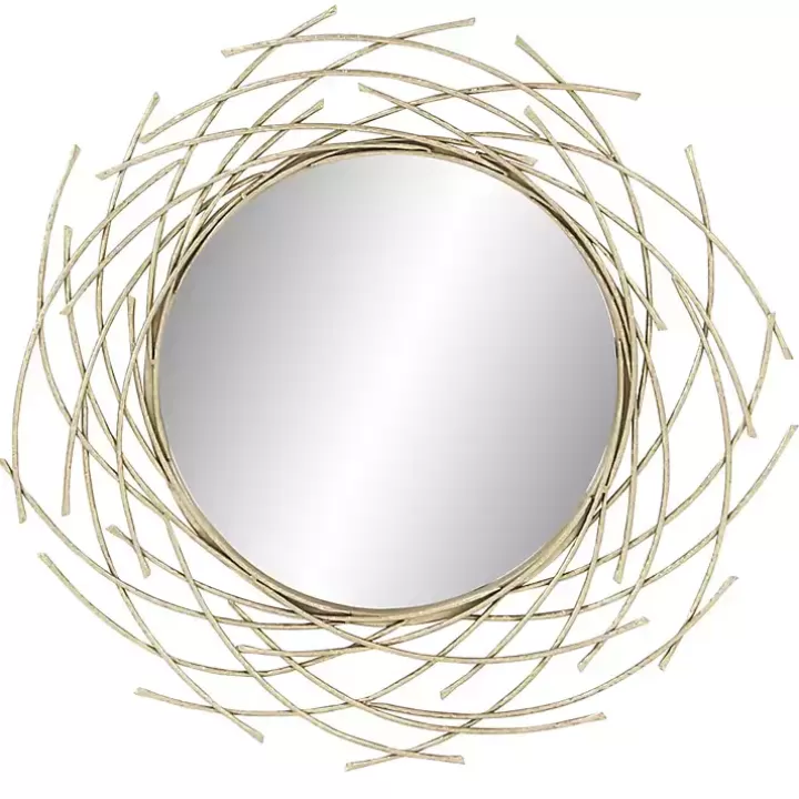 Outlet Gold Metal Glam Layered Mirror Decorative Mirrors