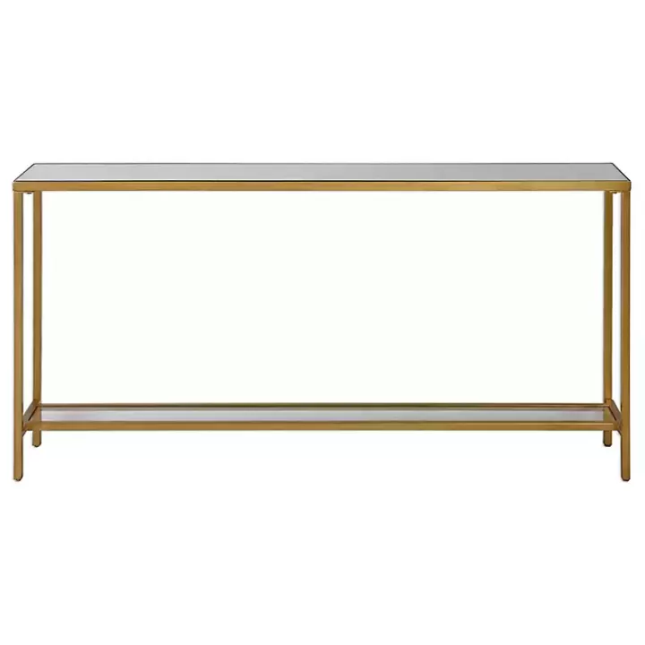 Fashion Metal Mirrored Top Slim Console Table Console Tables