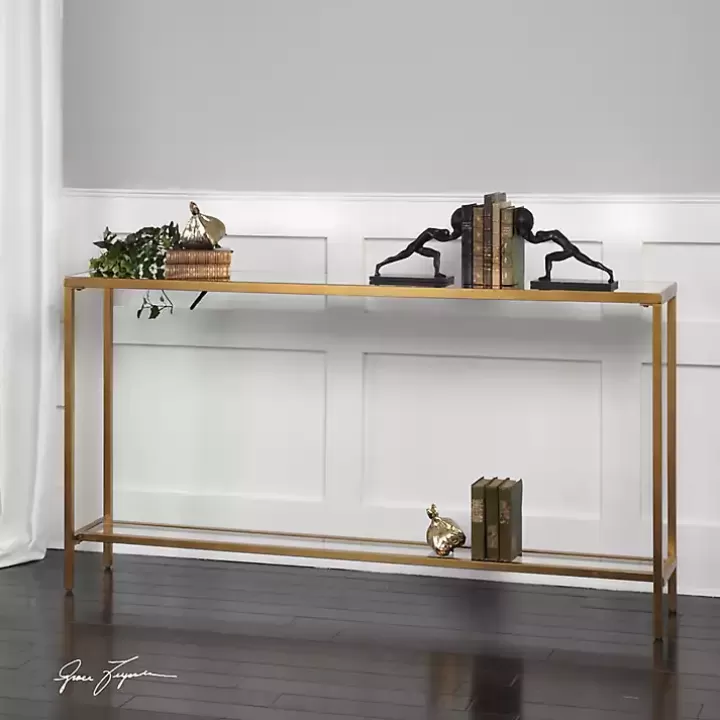 Fashion Metal Mirrored Top Slim Console Table Console Tables