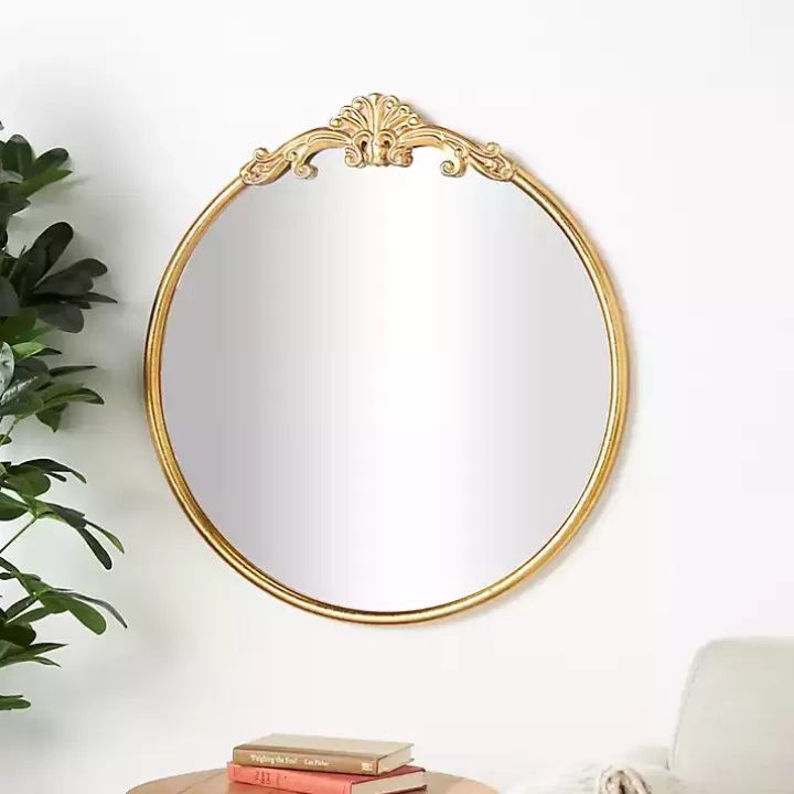 Online Gold Round Baroque Wall Mirror Decorative Mirrors