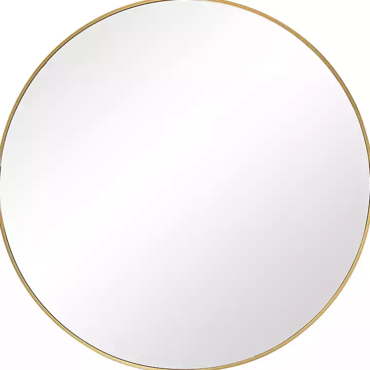 Online Gold Round Simple Frame Large Wall Mirror Framed Mirrors