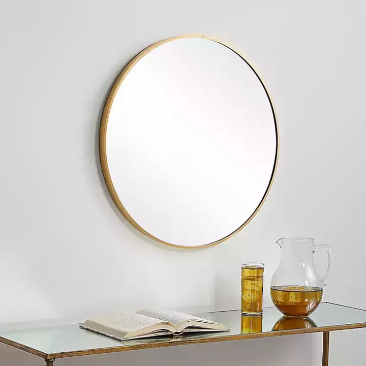 Online Gold Round Simple Frame Large Wall Mirror Framed Mirrors