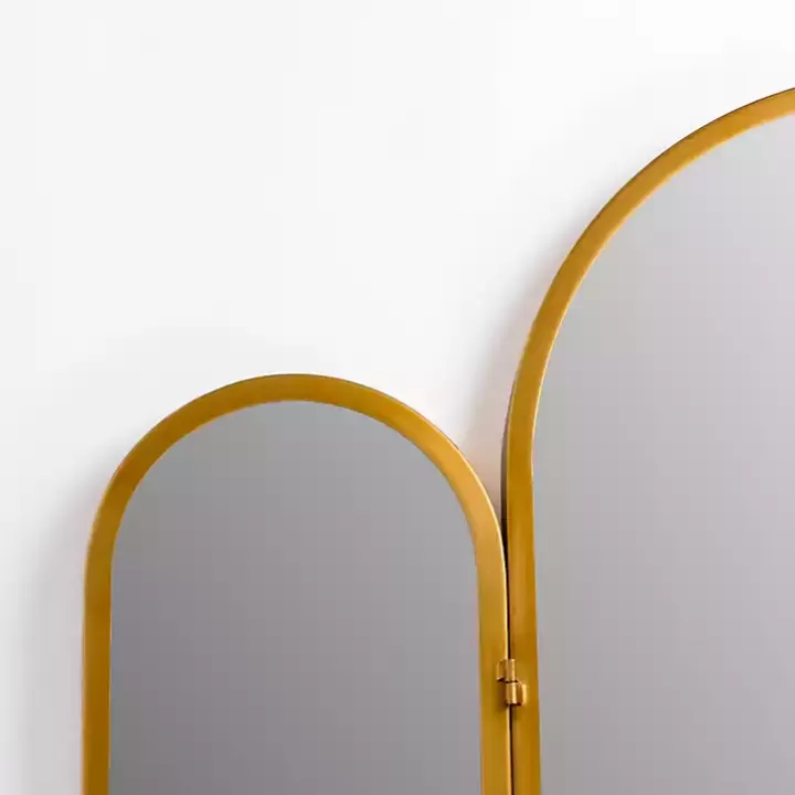 Sale Rounded Edge Trifold Wall Mirror Decorative Mirrors