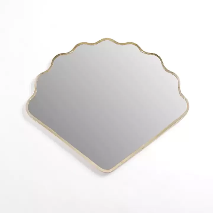 Outlet Gold Scalloped Seashell Wall Mirror Decorative Mirrors