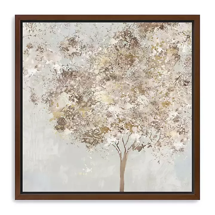 Hot Gold Shimmering Tree Framed Canvas Art Print Framed Art