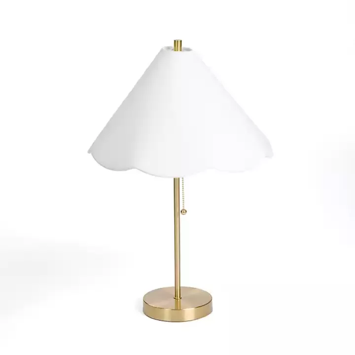 Store Gold Table Lamp with Scalloped Shade Table Lamps