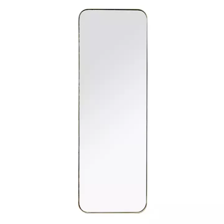 Clearance Gold Thin Iron Frame Curved Corner Mirror Decorative Mirrors
