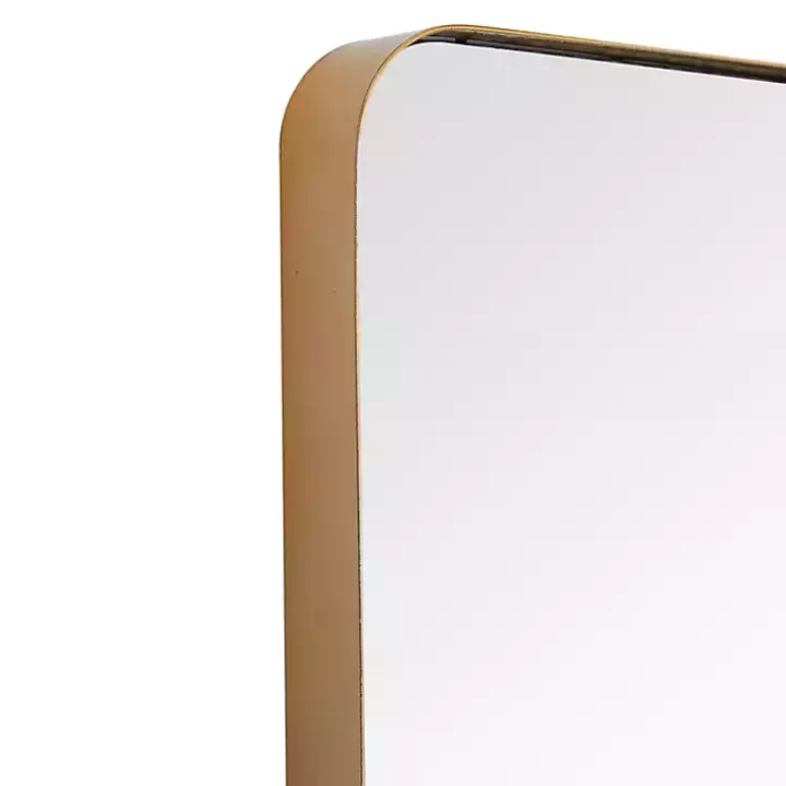 Clearance Gold Thin Iron Frame Curved Corner Mirror Decorative Mirrors