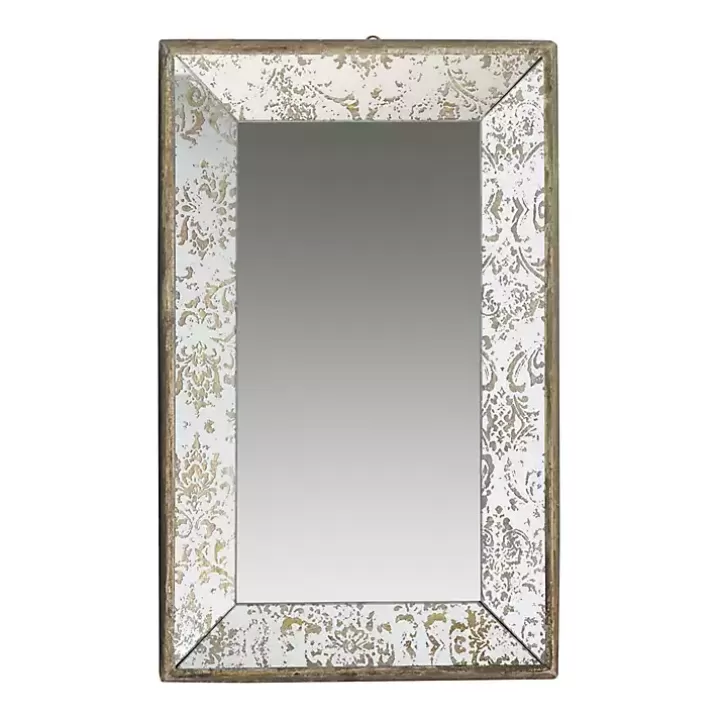 Outlet Gold Weathered Frame Wall Mirror, 12x29 Decorative Mirrors