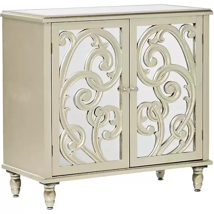 Discount Wood Carved Scroll Mirrored Cabinet Entryway Furniture