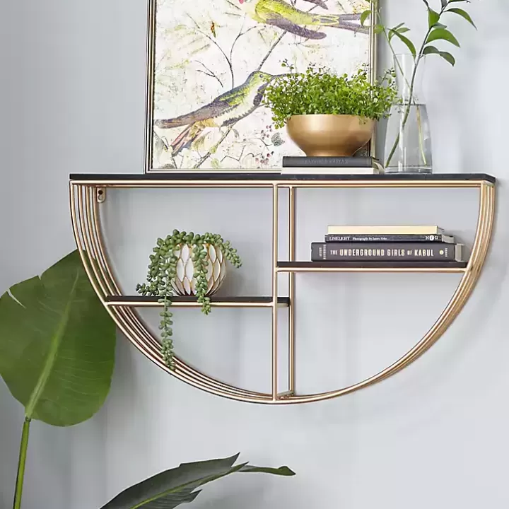 Store Golden Half Moon Wall Shelves Shelves