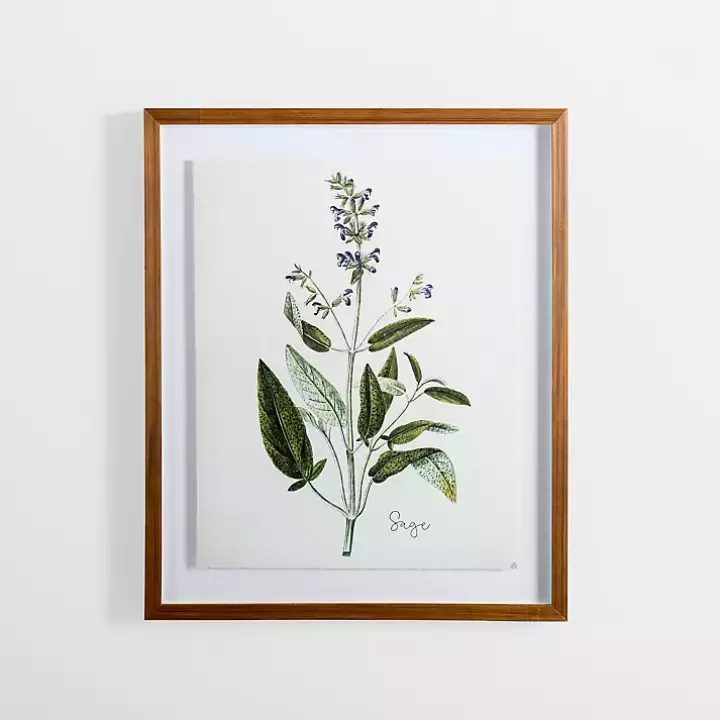 Online Golden Leaves Herbs Sage Framed Art Print Framed Art