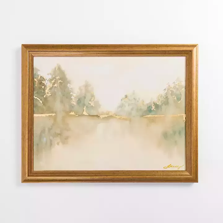 Shop Golden Watercolor Treeline Framed Canvas Art Print Canvas Art