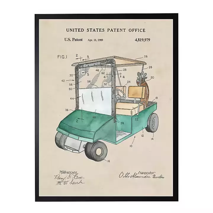Sale Golf Cart Patent Framed Art Print Framed Art