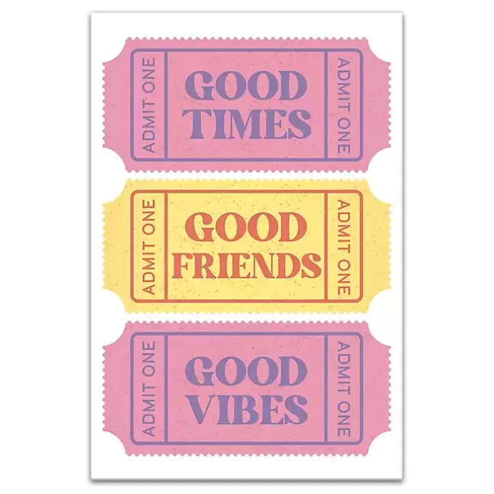 Cheap Good Vibes Ticket Stub Canvas Art Print Wall Quotes & Signs