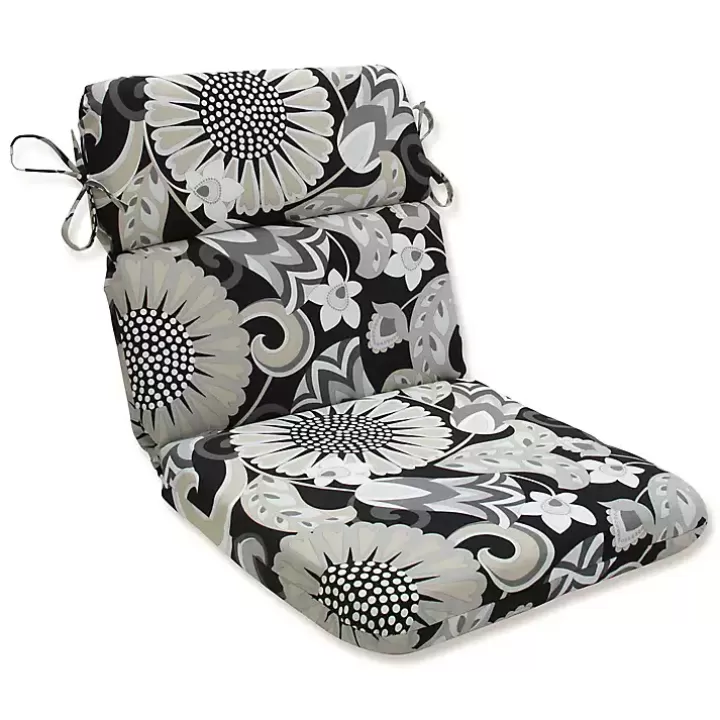 Shop Graphite Floral Outdoor Chair Cushion Outdoor Cushions & Pillows