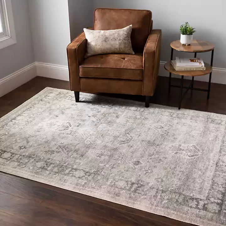 Best Graphite Rosette Area Rug, 7x9 Area Rugs