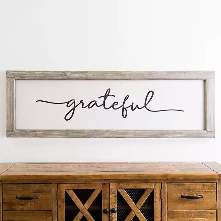 Outlet Grateful Wooden Wall Plaque Wall Quotes & Signs