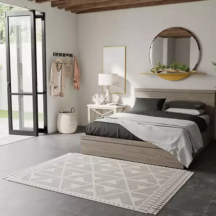 Fashion & White Geometric Shag Area Rug, 8x10 Area Rugs