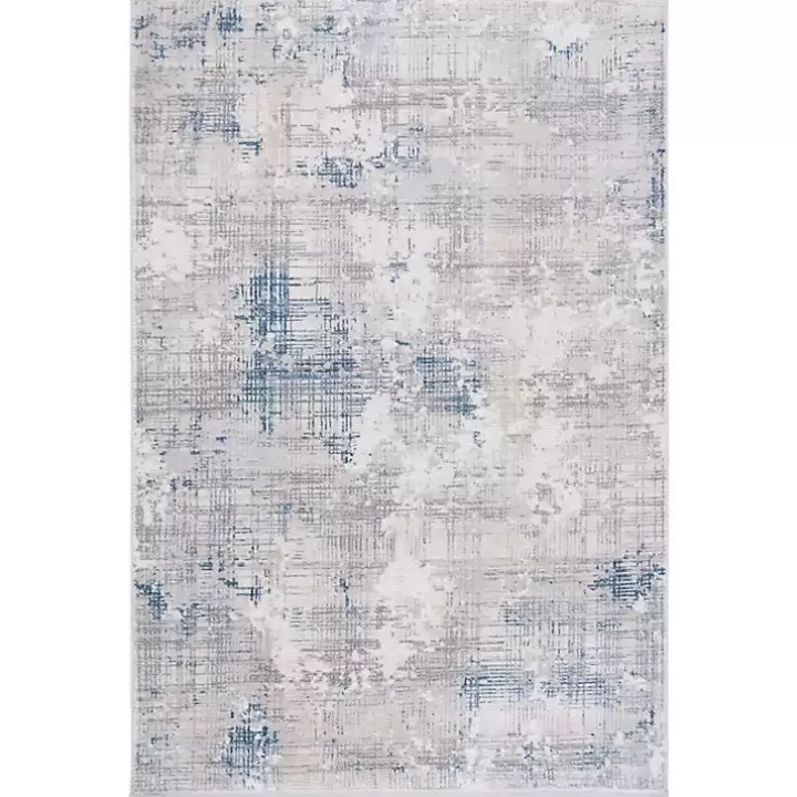 Online Gray and Blue Whisper Abstract Area Rug, 5x7 Area Rugs