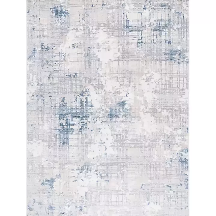 Flash Sale Gray and Blue Whisper Abstract Area Rug, 8x10 Area Rugs