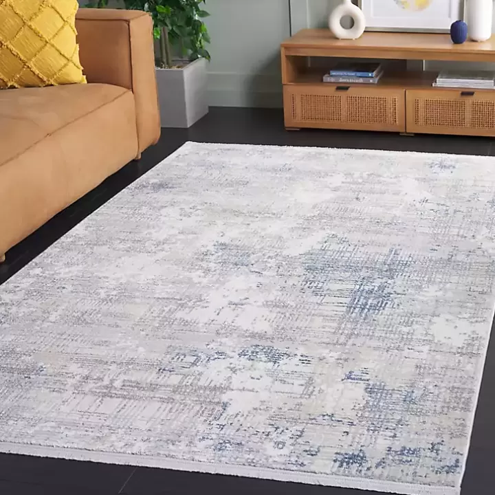 Online Gray and Blue Whisper Abstract Area Rug, 5x7 Area Rugs