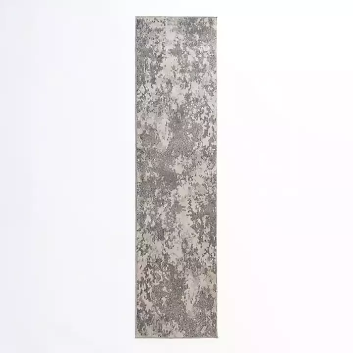 Hot Gray and Cream Wray Modern Runner, 2x8 Area Rugs