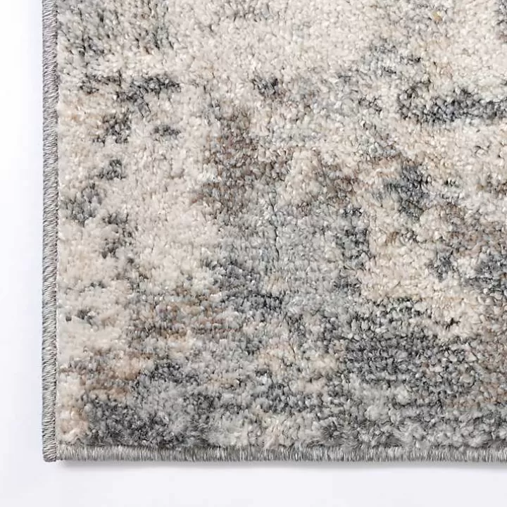 Hot Gray and Cream Wray Modern Runner, 2x8 Area Rugs