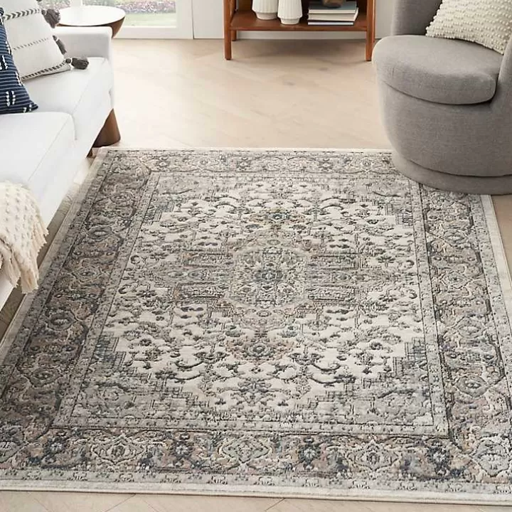 Outlet and Ivory Nadia Medallion Area Rug, 5x7 Area Rugs
