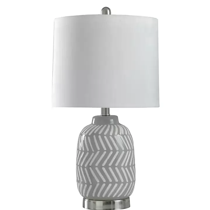 Outlet Gray and Etched Table Lamp Table Lamps