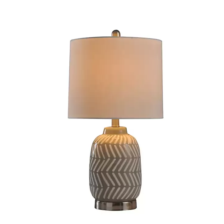 Outlet Gray and Etched Table Lamp Table Lamps