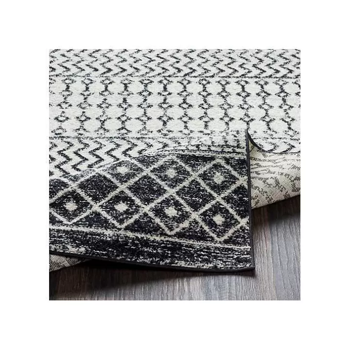 Discount and White Moroccan Pattern Runner, 2x10 Area Rugs