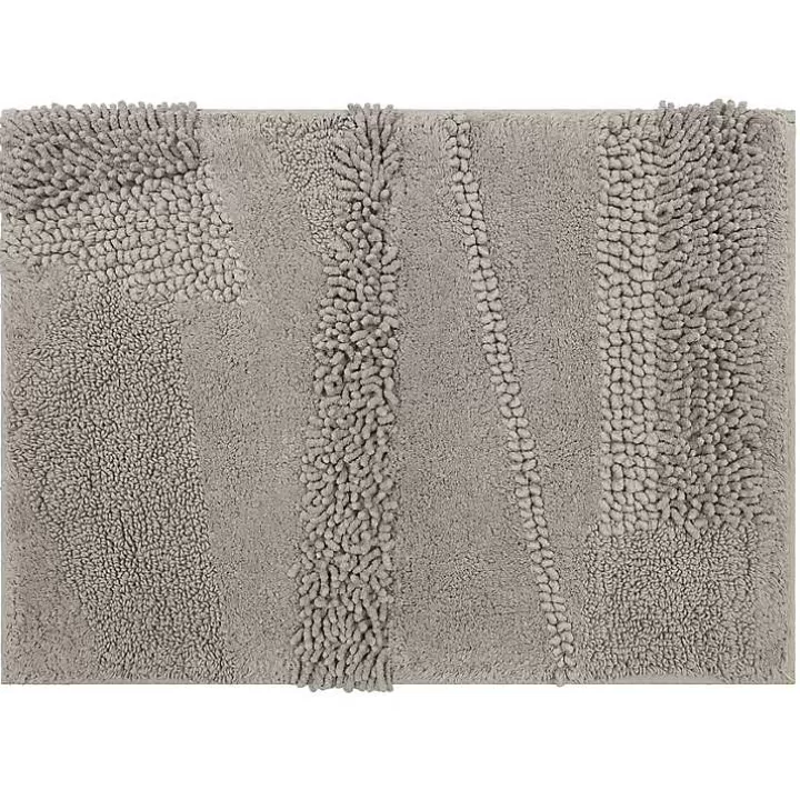Outlet Asymmetrical Cotton Bath Mat, 34 in. Bathroom Rugs