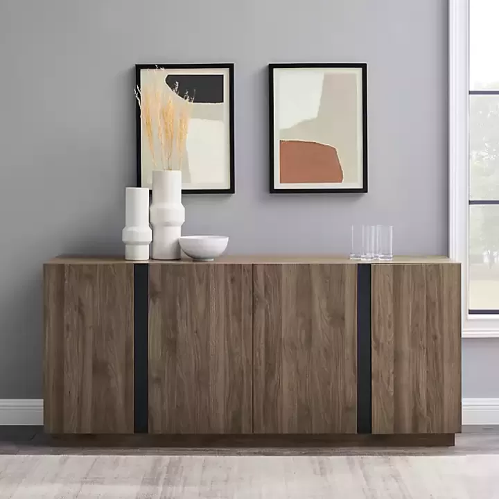 Best Sale Gray Brown Modern 2-Door Sideboard Cabinets & Sideboards