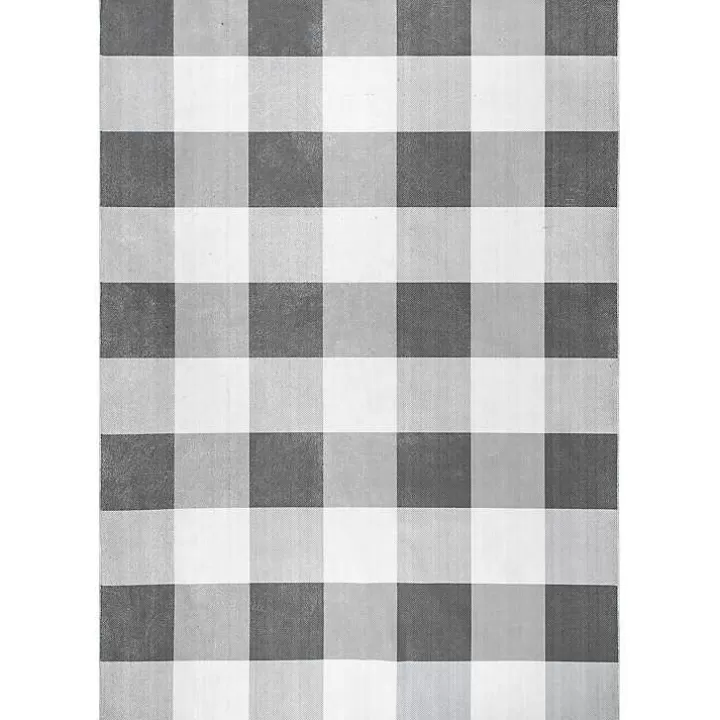 Shop Gray Buffalo Plaid Washable Area Rug, 4x6 Area Rugs