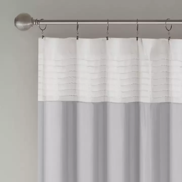 Online Gray Color Block Striped Curtain Panel, 84 in. Curtains & Drapes